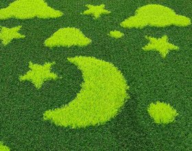 3D pattern artificial grass with textured PE fibers for garden decoration