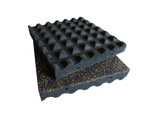 Rubber playground tiles with flexible interlocking design