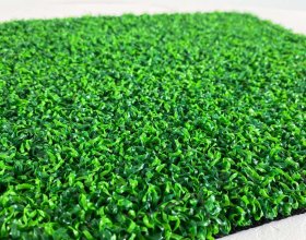 Durable synthetic grass fibers for artificial turf baseball field
