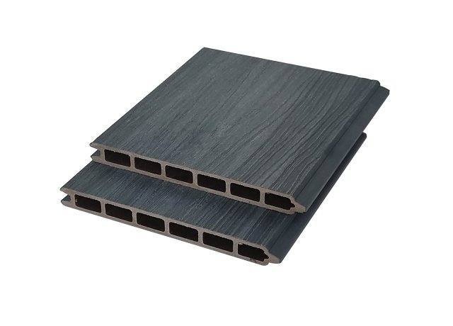 Wood-textured WPC fence panels for outdoor yards