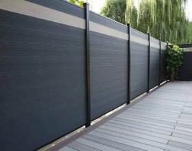 Modern WPC wall panel fence for outdoor privacy