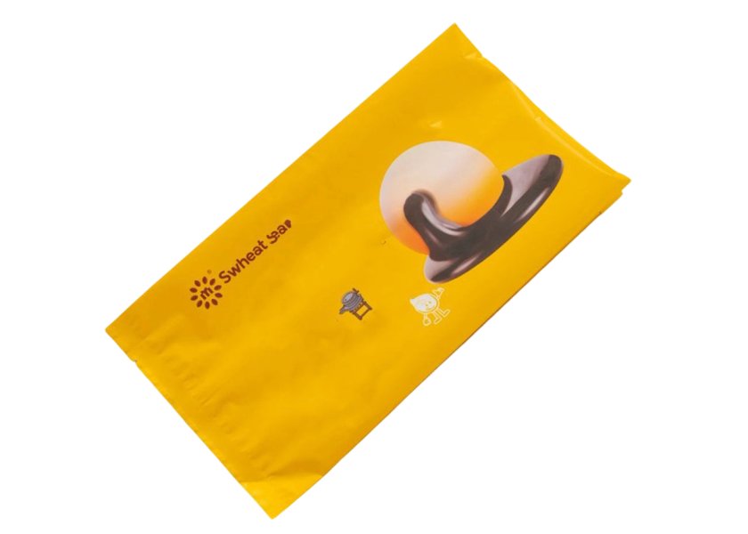 Yellow Flow Filling Pastry Three Side Seal Packaging Bag