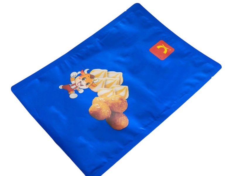 Blue Three Side Seal Frozen Fish Ball Packaging Bag