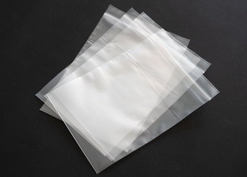 Clear Plain PE Ziplock Storage Bags With white Sealing Line