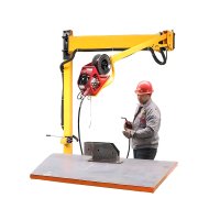 dual arm wire feeder welding boom lifting system