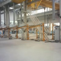 welding boom wire feeder support setup