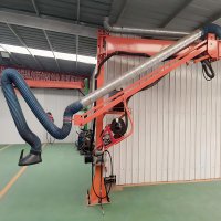 wire feeder cantilever boom with dust extraction pipe
