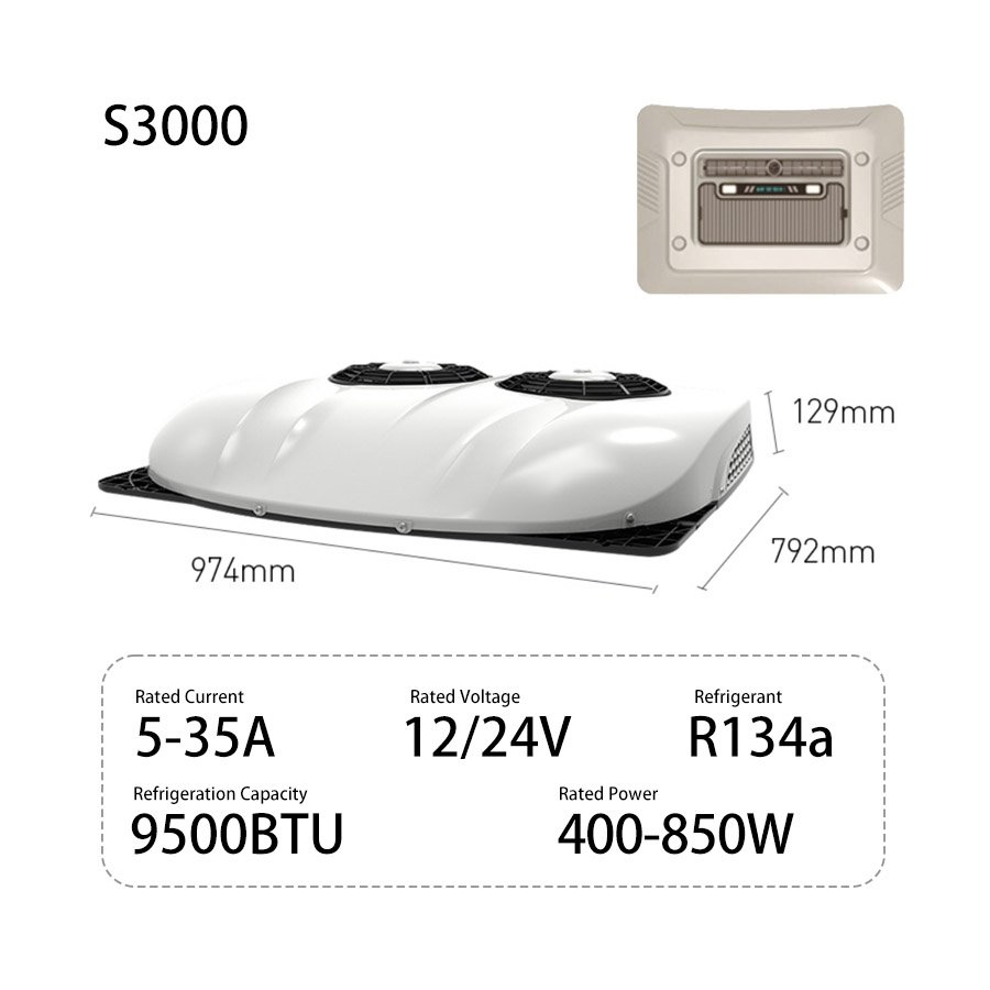 S3000 9500BTU Dual Fans Rooftop Parking AC