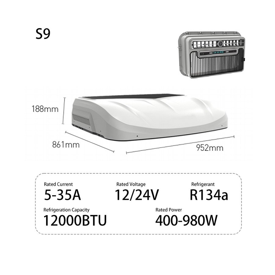 S9 rooftop AC with triple brushless fans