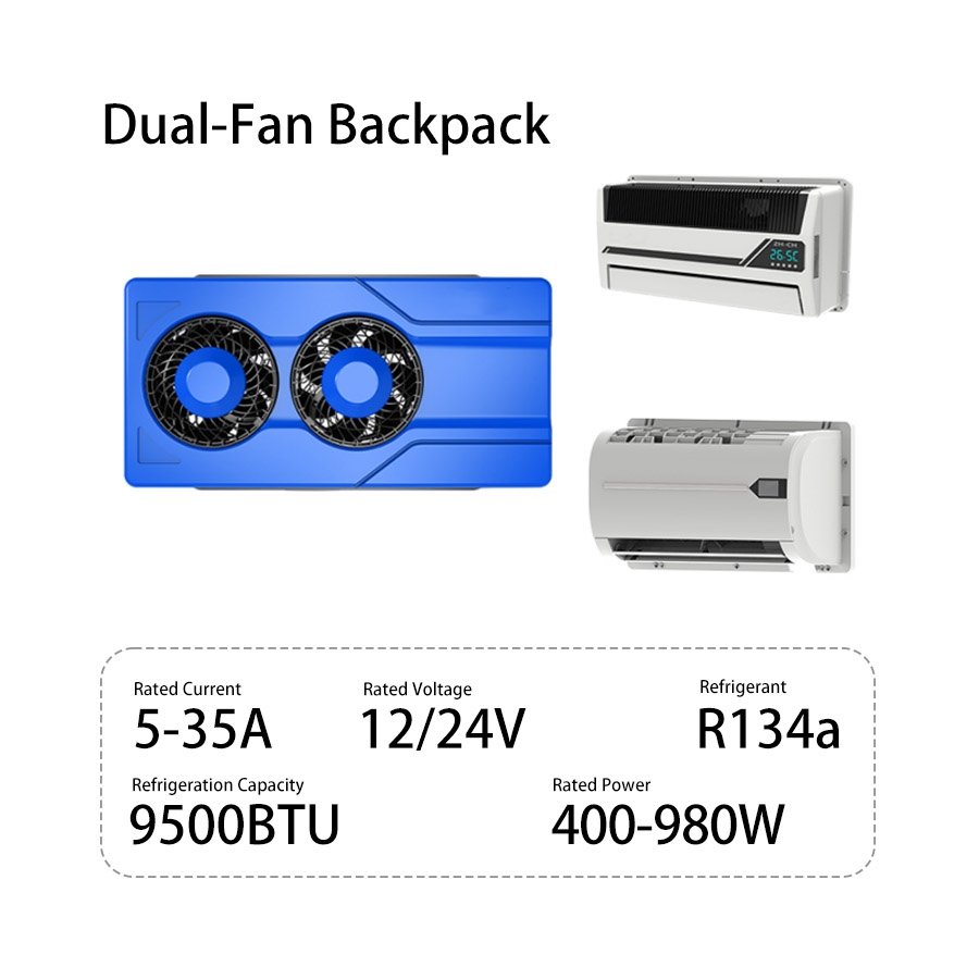 Backpack type split parking AC for trucks