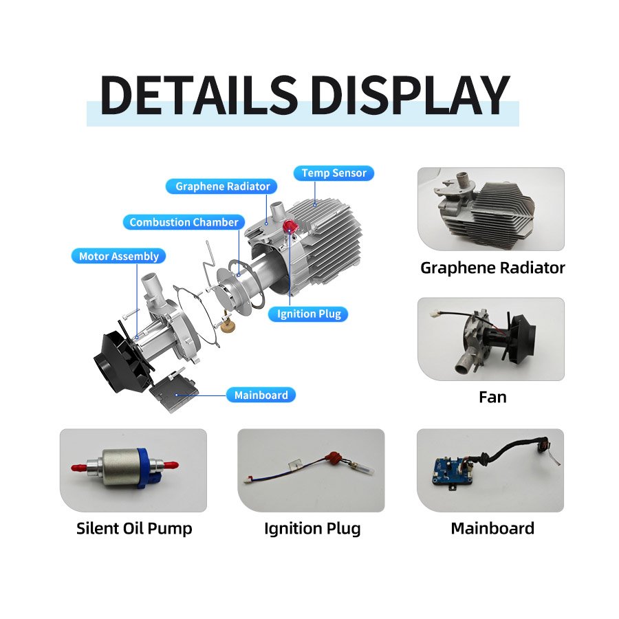 Portable Diesel Air Heater with Graphene Heat Dissipation