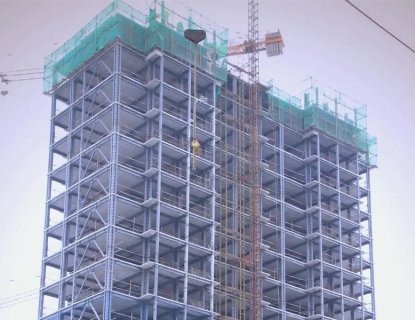 Steel frame for multi storey building