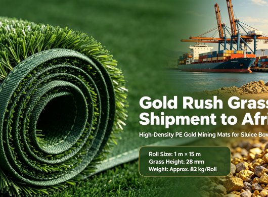 5 Star Gold Rush Grass Ready for Shipment to Africa | Gold Mining Mats