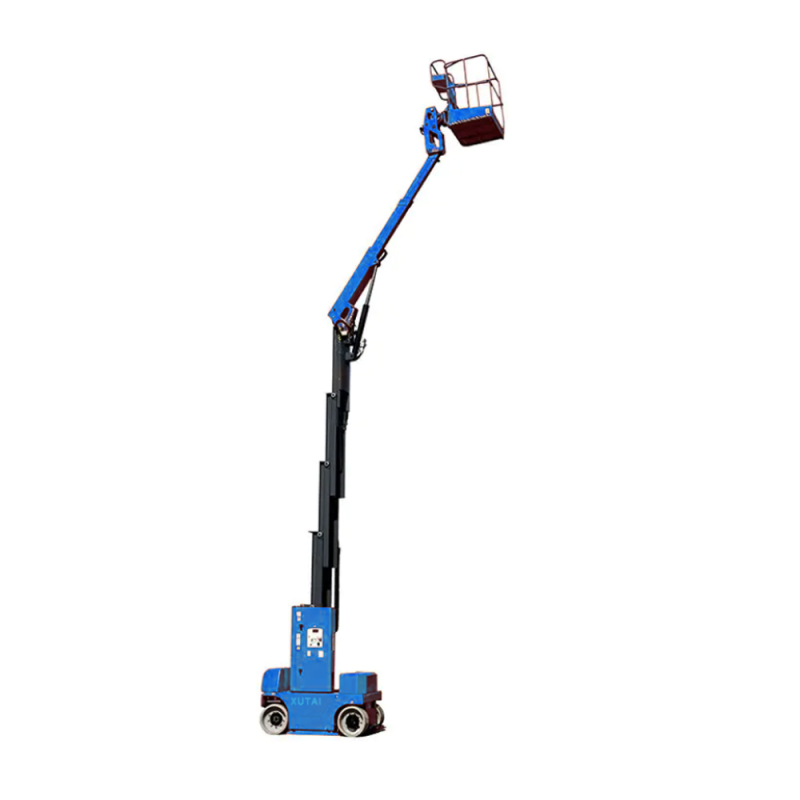 Plataforma elevadora vertical tipo carretilla elevadora con pluma y plataforma autoblocante