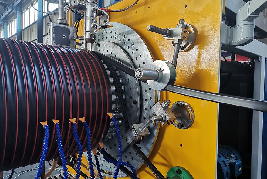Large diameter spiral wound pipe production line