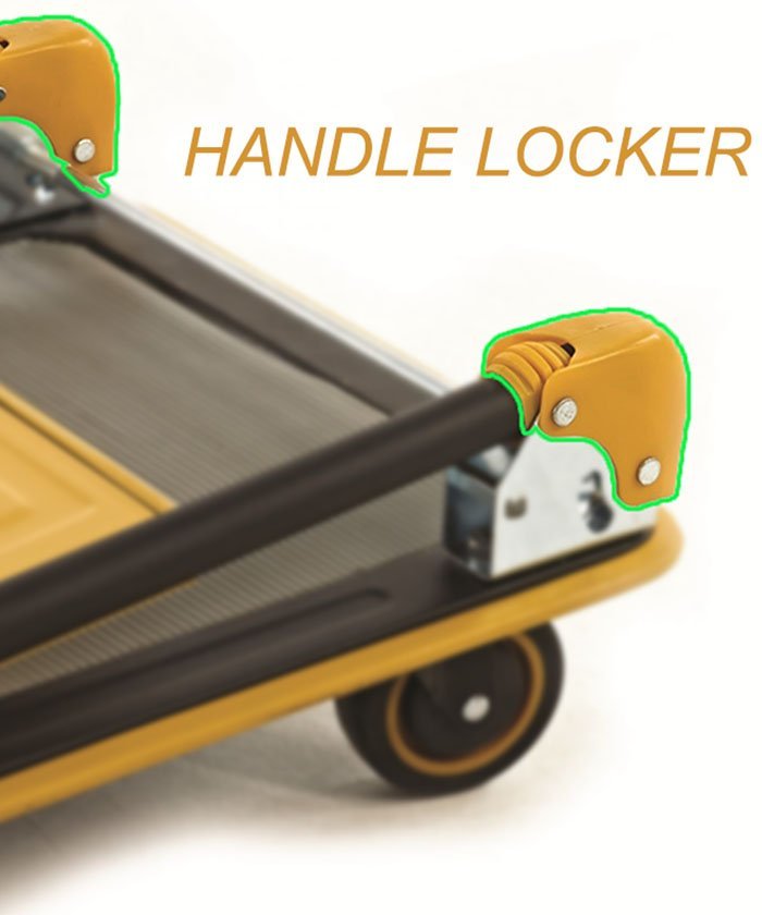 Platform Hand Trolley,Ribbed Pattern Pad, PU Castor，Soft Hanle Cover,Handle Locker