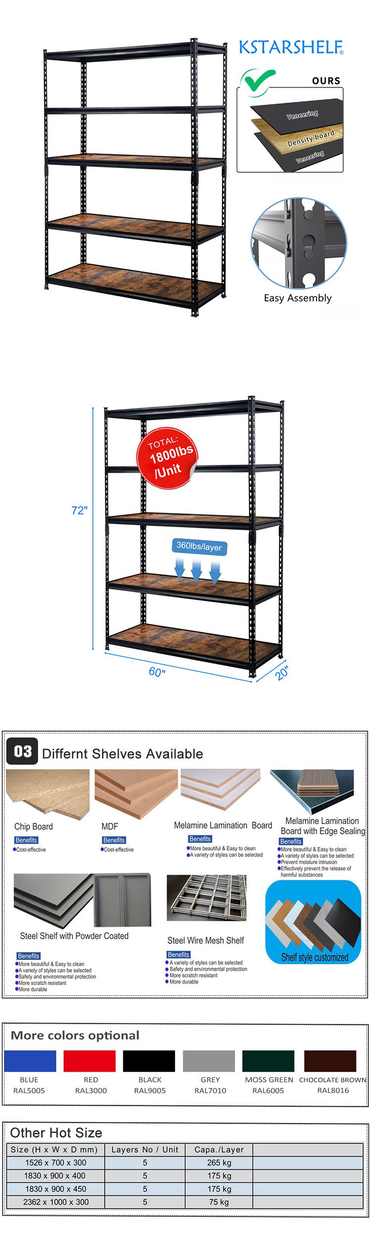 Black Metal Adjustable Kitchen Storage Shelf 3 4 5 Tier Home Bedroom Furniture Removable Steel Storage Rack