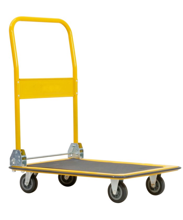 300kg Folding Platform Trolley, PU Casters, Ribbed Pad, Customizable