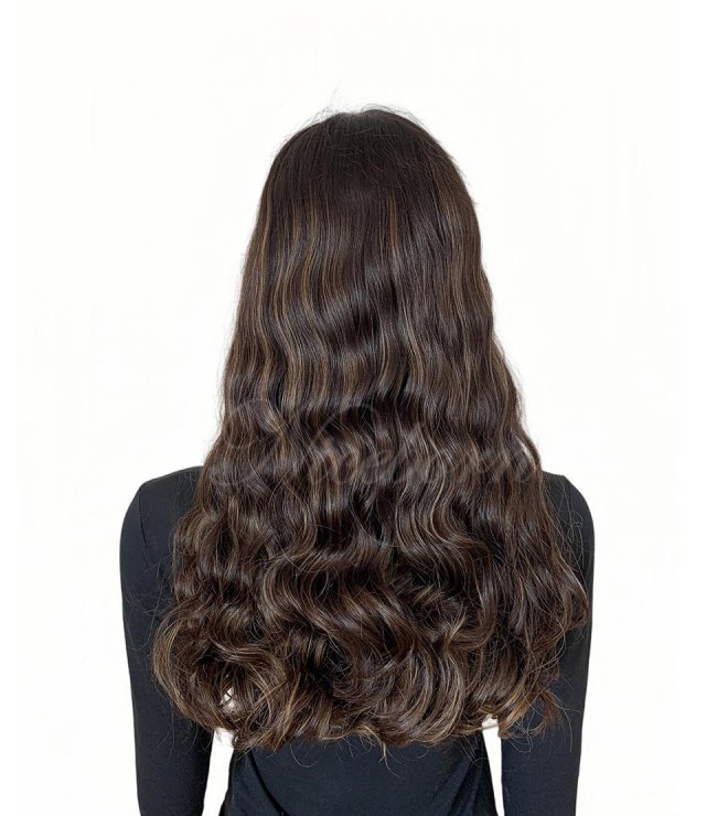 Ear to Ear Swiss Lace Top Wig 24inch #4-12 with Wavy
