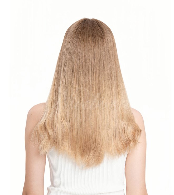 Warm golden blonde balayage huamn hair lace top wig 20inch 714B