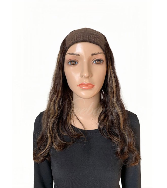 19 Inch Walnut Hatfall Wig With Natural Air Dry Wavy