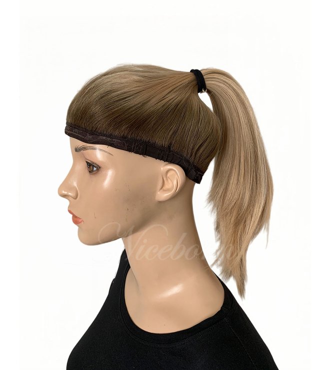 Premium European Hair 19inch Bandfall Ponytail Sports Wig in Honey Blonde