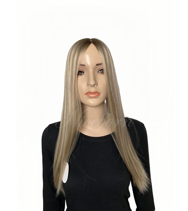 8x8inch Seamless volume and coverage 18inch Sunny Blonde silk topper 