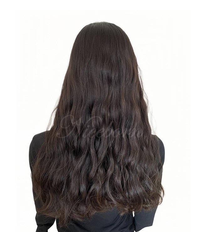 23inch skin top wig with ribbon -#1-6  