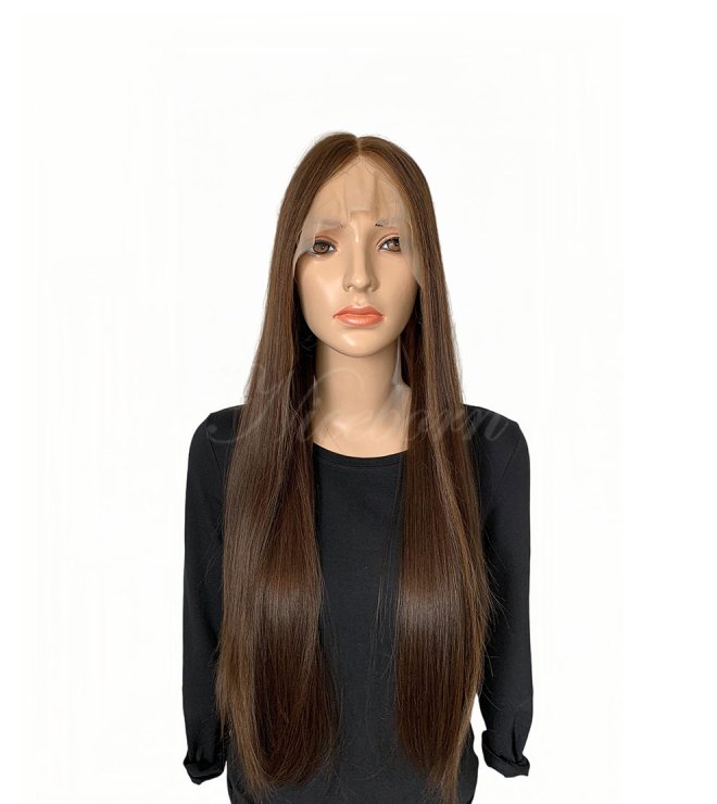 Blend seamlessly with your natural hair 22inch Bark lace topper