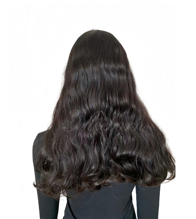 21inch Silk top wig with ribbon -#1B