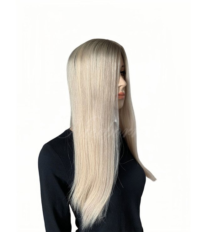 8x8inch 18inch human hair Lunar silk topper 