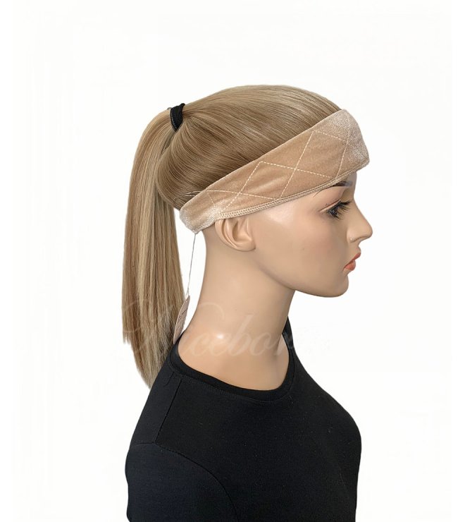 100% Humanhair pony wig 22inch with lace top Oatmeal
