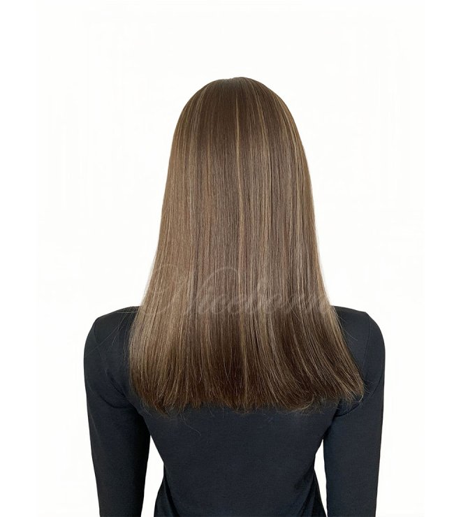 Seamless transition Silk top wig with lace front-Oak 16inch