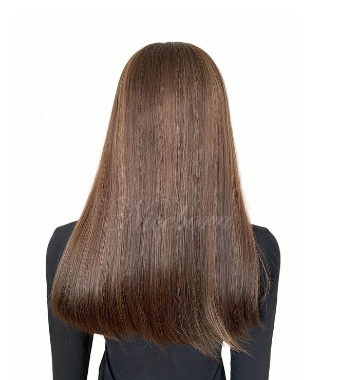 Ultra natural hairline lace top wig 20inch Warm Chestnut