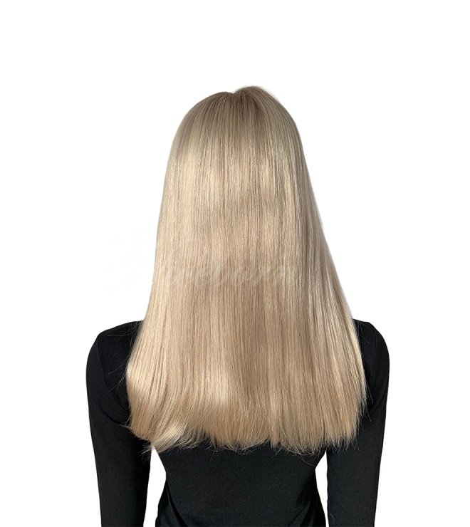 Full density ashy root human hair wig#60/12 18inch 60/12