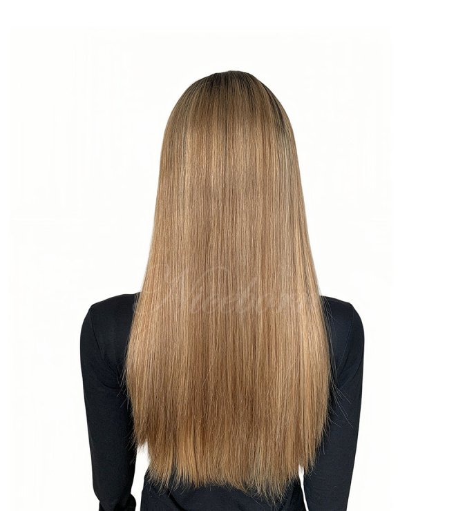 Half Wig High Density 100% Human Hair Wig 18inch Swirl
