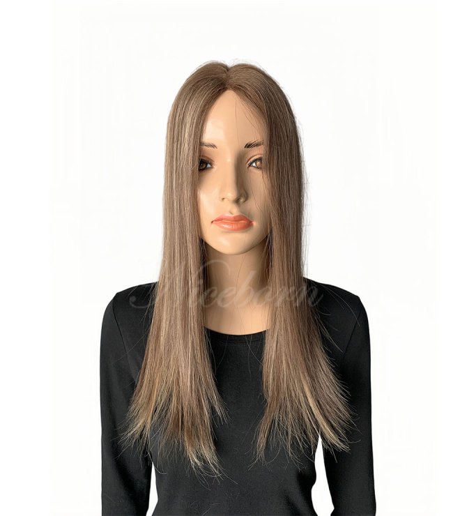Thinning hair toppers with a realistic   finish in16inch Gray rose