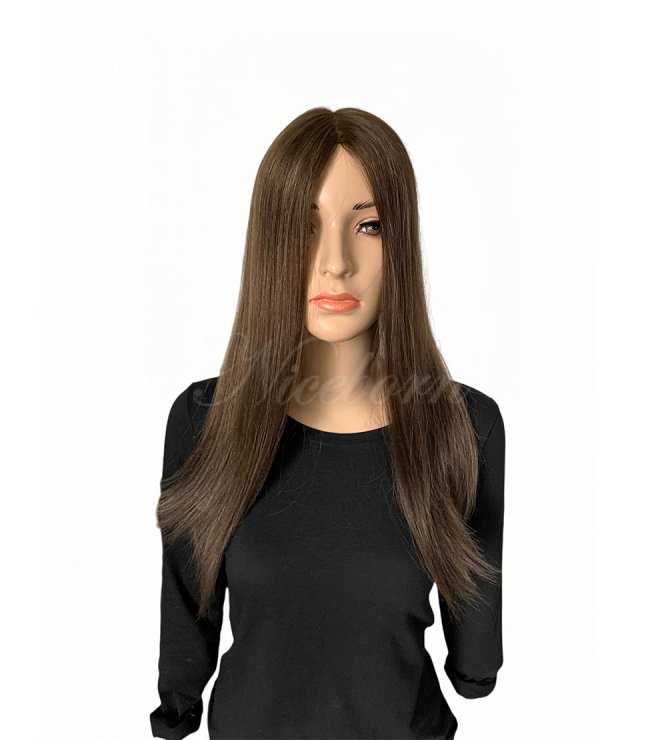 100% European hair lace topper in 17inch Sage