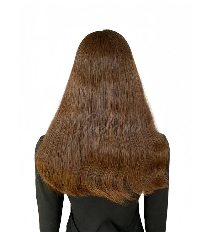19inch Unprocessed Slavic Hair Natural Brown Skin Lace Top Wig  