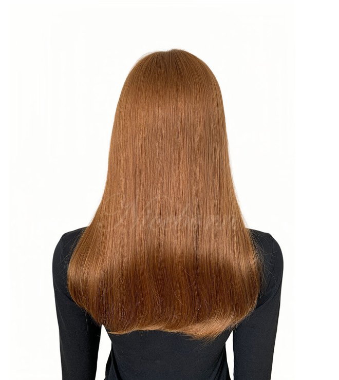 Ear to Ear handtied swiss lace top wig Sunset Orange in 20inch