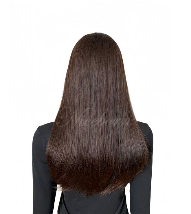 Chocolate brown virgin natural hair Lace top wig #4 