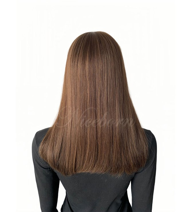 Straight 18inch hazelnut human hair lace top wig