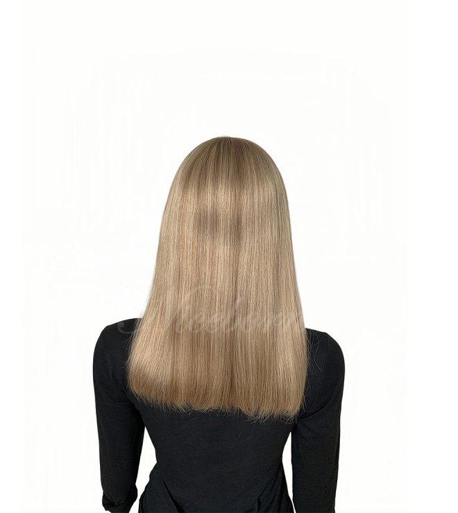 18inch Length Golden brown virgin human hair wig #8/16/24