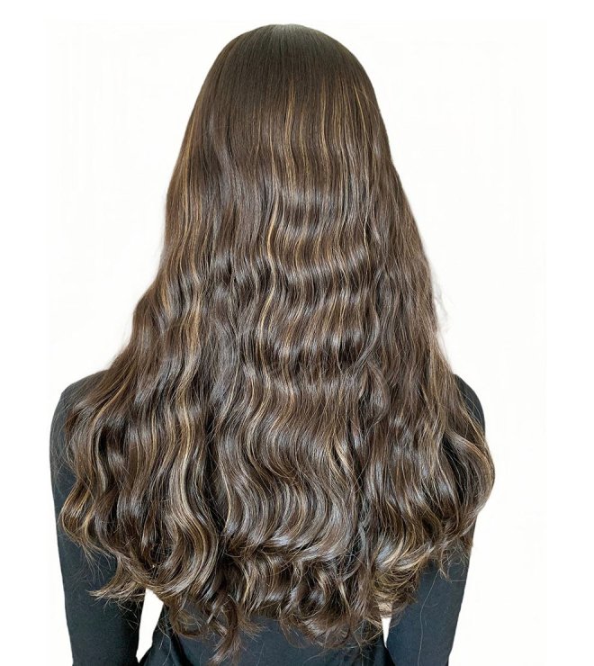 Premium hair 24inch warm tone Silk top wig with #4-6-10