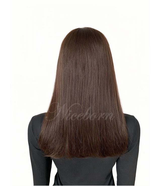 Lower density European hair lace top wig#4/6
