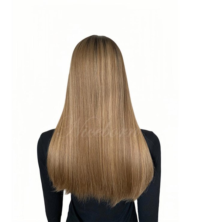 Hot sale virgin human hair 21inch #8-10-16 silk top wig