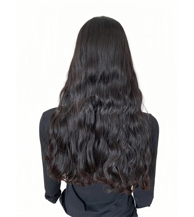 Natural looking skin top wig with European human hair 23inch #2-4 silk top wig