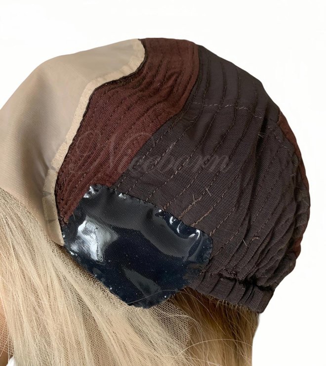 24inch Medical cap lace top wig for hairloss women silvery white 