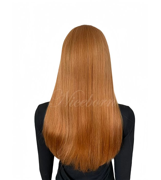 Factory direct 100% European hair full hand tied wig for women 24inch peach