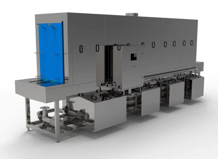 Automatic Tunnel-Type Trash Can & Bin Washing Machine